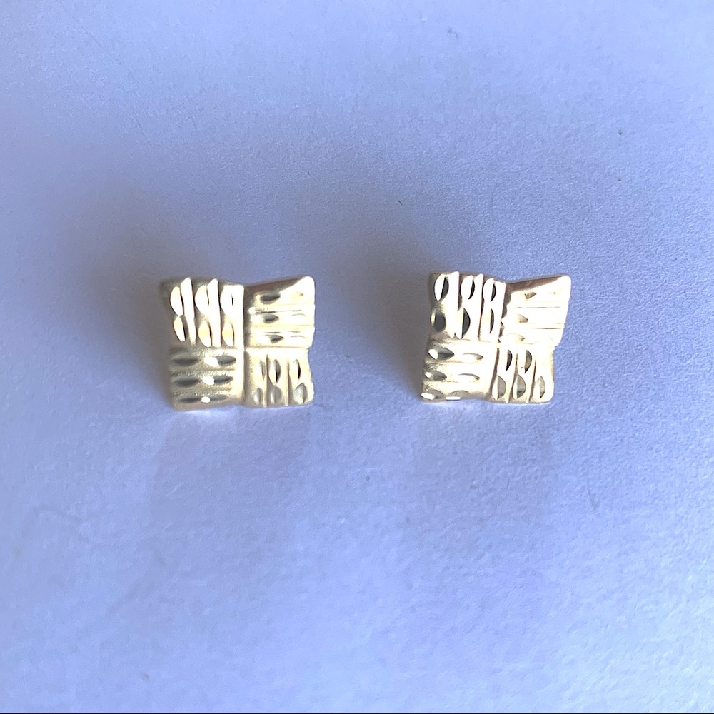 Gold post earrings